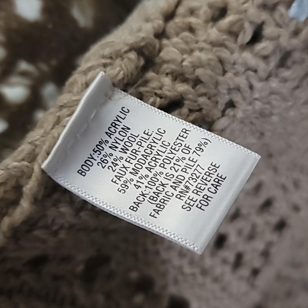 Apt. 9 Mocha Knit Open-Front Vest with Faux Fur Trim - Picture 8 of 10